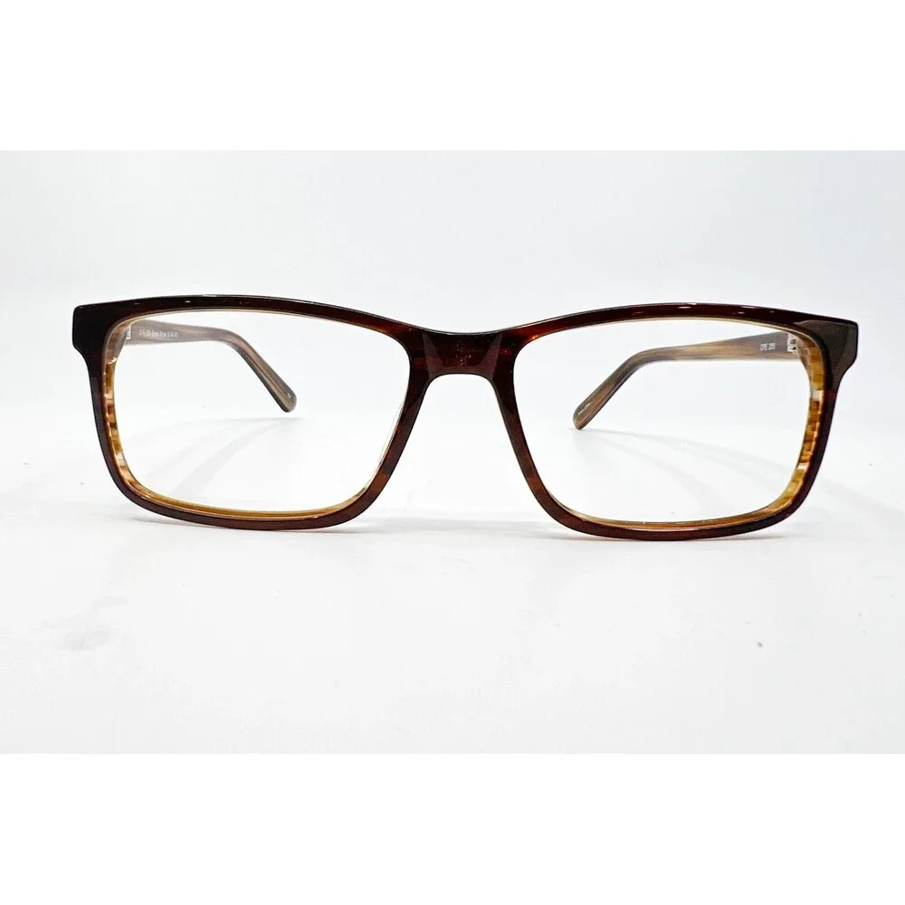 CPE 205 Eyeglass Frames Mens Brown Stripe Rectangular 55-16-140